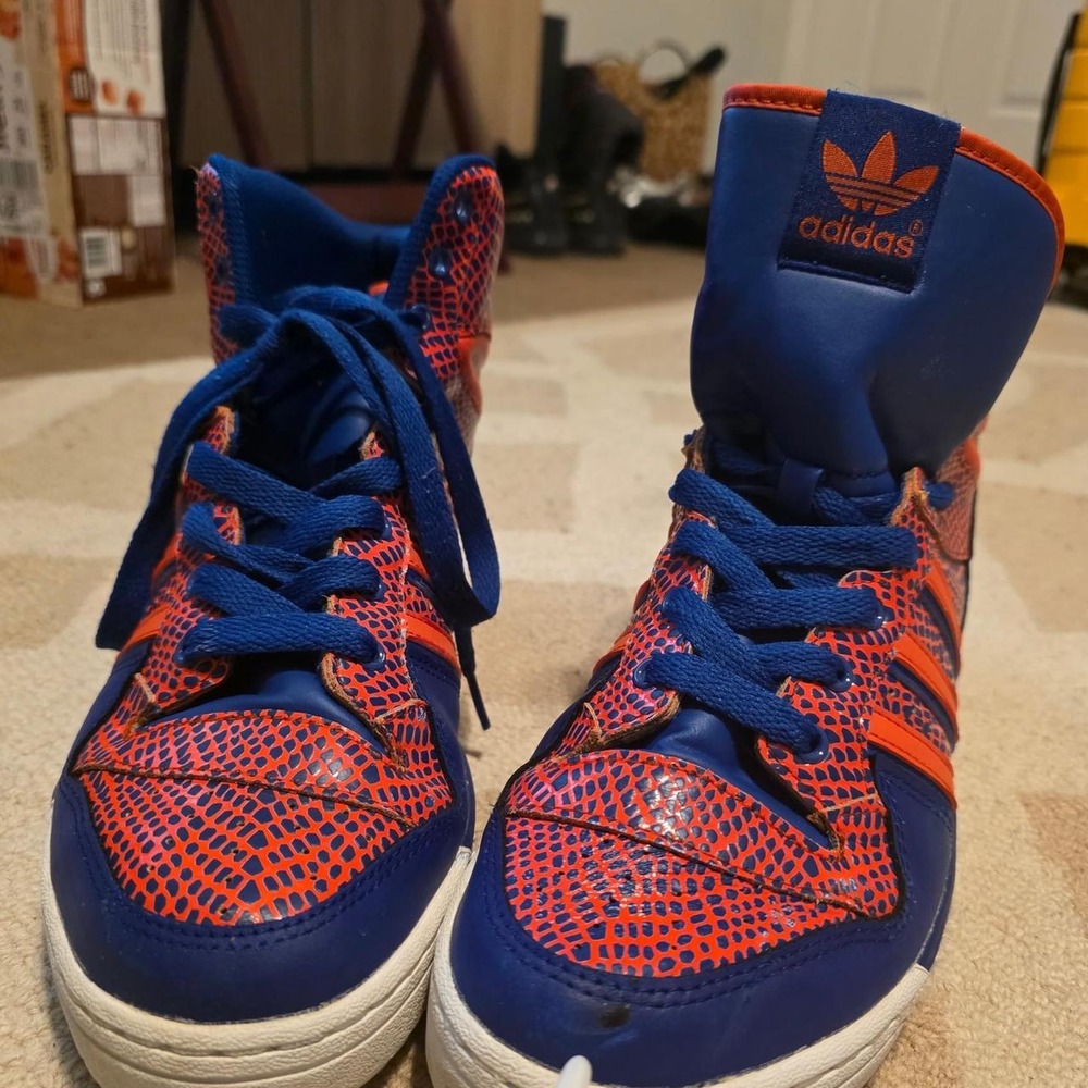Adidas Metro Attitude High Top Knicks Blue Orange C75407 Mens 10.5 Retro Sneaker